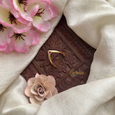 Vriksham Simple Gold Look Alike Red Small Tringle Stone Vangi Finger Ring-G20053